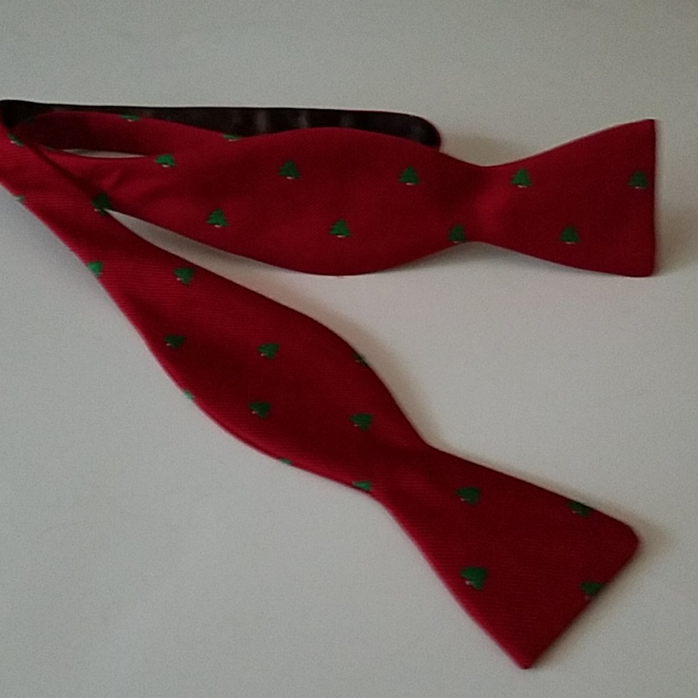 Bow Tie Red Evergreen Trees Adjustable Holiday Chr